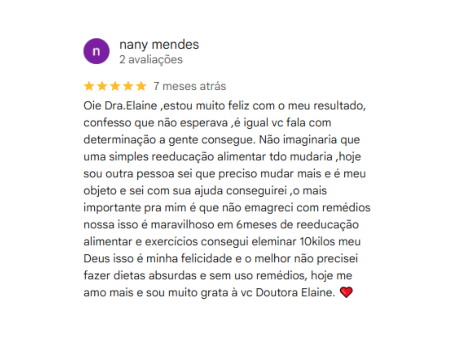 Depoimento Nany Mendes